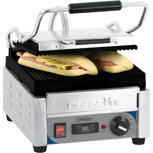 Plancha para Panini Premium Pequeña con Rejillas y Temporizador para Preparar Sándwiches - Product Image 1
