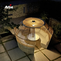 Mobilier d'extérieur Artie de luxe avec terrasse, hôtel, ensemble de canapés, meubles de patio ronds modernes, ensembles de canapés de jardin à section