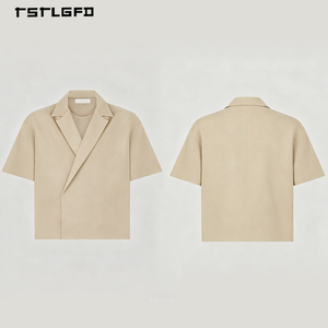 Veste chemise homme en sergé double boutonnage, coupe ample, kaki, épaisse, style Old Money, contemporaine, style blazer oversize - Product Image 3