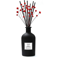 Flacon personnalisé en verre givré, diffuseur de fleurs naturelles, huile essentielle et d'arôme avec bâton en rotin, 10 ml