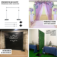 Kit de support de toile de fond réglable en tube et drapé robuste 12ftx12ft pour événements de mariage