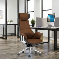 Chaise de bureau de direction moderne et luxueuse, légère, en cuir véritable, siège confortable, hauteur réglable pour ordinateur domestique assis depuis longtemps