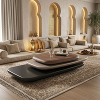 Table basse ronde de style Majlis, moderne et durable, à trois niveaux, de luxe, de style moyen-oriental, en bois, pour le salon, meubles pour la maison