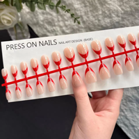 Faux ongles en PMMA à presser, 30 pièces, fabriqués à la machine, réutilisables, avec colle, forme amande, couverture complète des doigts, vente en gros