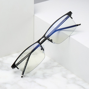 GWTNN OEM montures des lunet Monture ultra-légère Monture de lunettes demi-monture grise photochromique Montures de lunettes en métal - Product Image 1