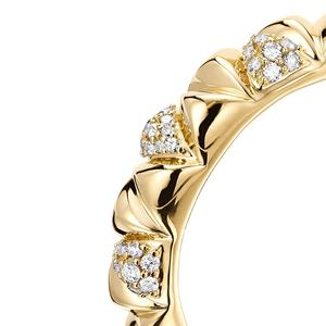 Anillo de Plata de Ley 925 Gemnel con Baño de Oro Vermeil de Lujo y Piedras de Circonita Cúbica con Incrustaciones de Diamantes - Product Image 3