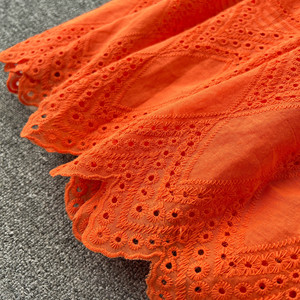 เดรสแฟชั่นผู้หญิงทรงหลวมติดกระดุมผ่าหน้าผูกเอวแต่งระบายคอเสื้อแบบแพทช์เวิร์ค - Product Image 5