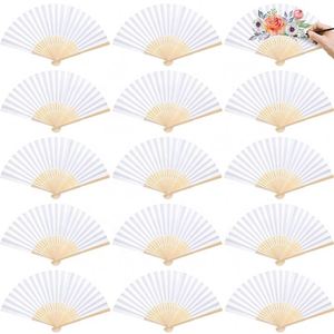 Éventail pliant portatif en tissu pour femmes, idéal pour mariage, danse, bricolage, style chinois et japonais, en bambou - Product Image 2