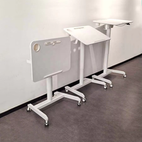Bureaux ergonomiques modernes en métal avec vérin à gaz, réglables en hauteur pneumatiquement, à plateau relevable, pour bureau, chambre et salle d'étude