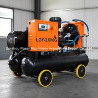 Compresseur d'air portable LGY-3.6/10 avec sortie d'air de 127 CFM et 145 PSI pour la construction et l'atelier mécanique