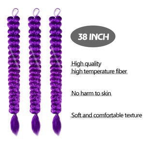 Shinein 38 pollici trucco lungo Kpop demone cacciatori <span class=keywords><strong>trecce</strong></span> sirena viola fibra sintetica Twist capelli treccia - Product Image 3