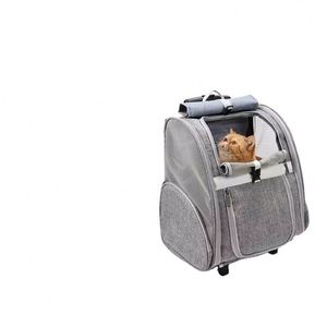 BSCI factory OEM Portable Breathable Travel Dog <b>Cat</b> <b>Stroller</b> Pet Front Carrier Case Trolley Bag <b>Cat</b> Carrier Pet Trolley Carrier - Product Image 6
