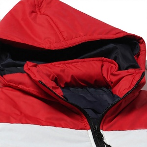 Veste matelassée color block pour homme, à capuche, fermeture éclair, manches longues, hiver, rembourrage épais en polyester, design contrasté, coupe classique - Product Image 5