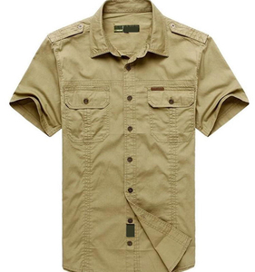 Camisa de Trabajo de Manga Corta, Duradera, Transpirable, Antiarrugas, Antibolitas, Corte Ajustado, Informal, de Algodón y Poliéster para Hombre - Product Image 1
