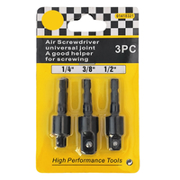 3 Pcs Joint universel CR-MO adaptateur de douille de perceuse électrique adaptateur de douille d'impact carré à hexagone 3/8 1/2 1/4 pouces
