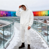 Ensemble de survêtement pour homme de haute qualité, comprenant un sweat à capuche oversize et un pantalon de survêtement ample, personnalisable