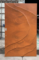 Porte d'entrée principale en aluminium moulé résistant aux intempéries, traitement de surface imitation bois, anti-rouille, porte extérieure