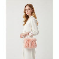Sac fourre-tout en fausse fourrure de lapin douce de style coréen, sac à bandoulière en peluche avec oreilles d'ours mignonnes