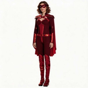 Costume de cosplay Crimson Countess, combinaison avec cape et cache-œil pour Halloween, jeu de rôle anime - Product Image 3