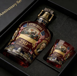 Regalo Patriottico per il 250° Anniversario degli Stati Uniti, Edizione 1776-2026, Bottiglia di Whisky USA, Bicchiere da Vino per il 250° Anniversario dell'America - Product Image 1