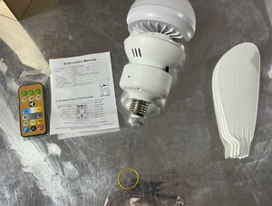 3-Speed Wind Portable Light Bulb Ceiling Fan 2-in-1 Dimmable Flower Shaped Socket Fan ABS+PP Blades Mini Ceiling Fan with Remote - Product Image 6