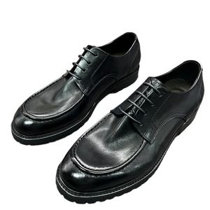 Chaussures habillées noires élégantes pour hommes, style italien, à bout carré, pour affaires, grandes tailles, fabrication artisanale, chaussures de mariage, fourniture directe usine - Product Image 1