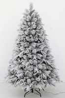 210cm Vorbeleuchteter Beflockter Künstlicher Weihnachtsbaum PE PVC Schneebaum mit Warmweißen Lichtern für Innendekoration