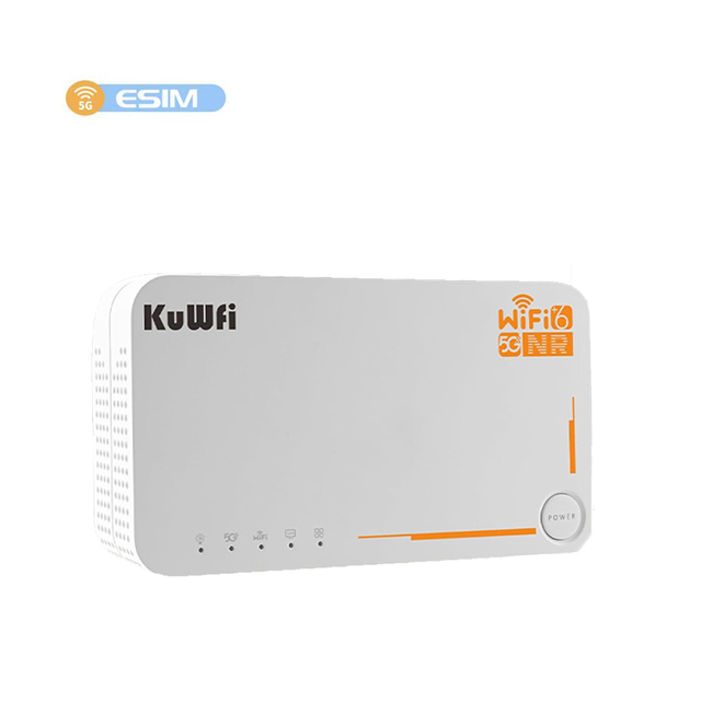 AX3000 ESim C160 5G Router with 4000mAh Battery Dual Band VPN 32 Users Sim Card Slot KuWFi & WiFi Hotspot for 32 Users