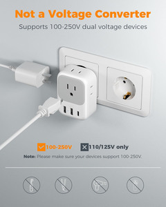 Phổ gan du lịch Adapter một quốc tế tường sạc với <span class=keywords><strong>USB</strong></span> Type-C AC cắm adapter cho USA EU Anh AUS - Product Image 2