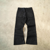Jean évasé ciré vintage de haute qualité pour homme, coupe slim, délavé à l'acide, avec logo personnalisé, effet vieilli