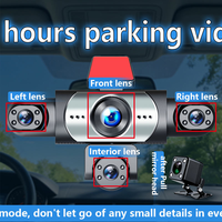 Nouvelle caméra embarquée 5 canaux 360° pour voiture, vision nocturne HD 1080P, écran 3,18 pouces, WiFi, GPS, enregistreur vidéo avec mode stationnement