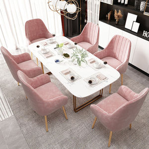 <span class=keywords><strong>Chaise</strong></span> de salle à manger de luxe nordique avec pieds en métal doré, rembourrée et moderne, pour table à manger - Product Image 2