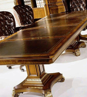Table à manger en bois massif de style européen, vintage, créative, multifonctionnelle, avec chaises, ensemble de table à manger 8 places