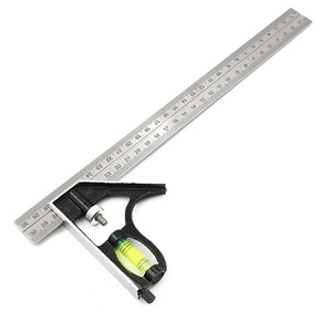 Righello ad angolo combinato Mobile in acciaio inox 300MM strumenti di misurazione ingegneria civile utensile a mano Mobile orizzontale - Product Image 4