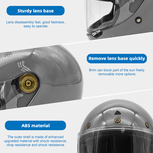 หมวกกันน็อคอัจฉริยะลายจุดหมวกกันน็อคมอเตอร์ไซค์แบบย้อนยุคสำหรับทุกเพศ ABS ป้องกันศีรษะ - Product Image 6