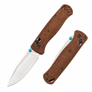 Couteau pliant <span class=keywords><strong>en</strong></span> acier BM 535 D2, manche <span class=keywords><strong>en</strong></span> Micarta lin, couteau de poche tactique d'extérieur, couteau vintage EDC, équipement de survie <span class=keywords><strong>en</strong></span> camping, outil EDC - Product Image 1