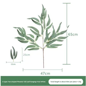 Feuilles d'eucalyptus artificielles décoratives d'intérieur et <span class=keywords><strong>plantes</strong></span> en plastique vert pomme pour la maison ou le <span class=keywords><strong>bureau</strong></span> durables et élégantes - Product Image 6