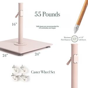 JH-Mech Sombrillas de Patio Bases Moderno Retro y Bohemio Estilo Polvoriento Rosa Sombrilla Base Placa de Metal <span class=keywords><strong>PARA</strong></span> LA Mesa de Patio o Piscina - Product Image 2