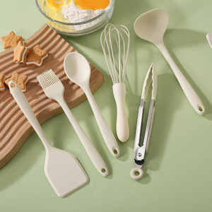 Mini <b>Silicone</b> Kitchenware Set 6 Pieces <b>Baking</b> Tools Spatula Oil Brush Whisk Tongs For Baby Food And Cooking - Product Image 1