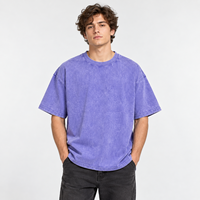 T-shirt vintage en coton 100% surdimensionné et lourd, lavé à l'acide, pour un usage décontracté unisexe