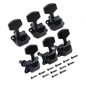 Mécaniques d'accordage semi-fermées noires 3L3R pour guitares électriques et acoustiques – Pièces de rechange - Product Image 1
