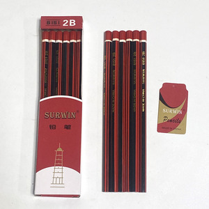 Lápices 2B Hexagonales de Madera Rojos Personalizados de Fábrica para Estudiantes, para Escribir o Dibujar, Lápices Negros 2B - Product Image 4