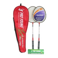 Ensemble de raquettes de badminton en alliage d'aluminium léger Adult Proyoung PRO-316 pour un contrôle optimal du volant