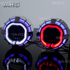 BaoBao CH10s Lighting Double <strong>2.5</strong> Inch 45W 3000LM HID Headlight Bi-<strong>Xenon</strong> <strong>Projector</strong> Devil Lens Angel Eyes Light for Car Motorcycle - Product Image 2