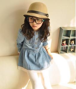 Ropa Infantil al por Mayor, Vestido Corto de Manga Larga de Mezclilla para Niñas Pequeñas de Fabricante Chino - Product Image 4