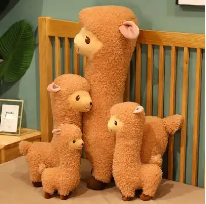 Mẫu Miễn Phí Nhồi 33/43/53Cm Dễ Thương Alpaca 2 Màu Plush Đồ Chơi Thời Trang Tùy Chỉnh Mềm Lama Kawaii Gối Cho Ngủ Đồ Chơi