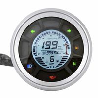 Racepro Speedometer motor, instrumen bundar sepeda motor 12000RPM 1-6 Gear LCD Digital Speedometer Odometer Tachometer