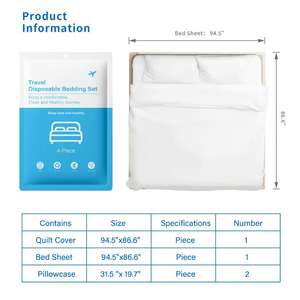 Budget-Hotel Einweg-4-teiliges Vlies-Bettwäsche-Set – Kostengünstig, reißfest für Motels und Pensionen – Großhandel - Product Image 6