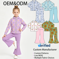 Nuevo Conjunto de 2 Piezas para Niñas Pequeñas: Chaqueta con Cierre y Cuello Alto Elástico y Pantalones de Yoga con Corte Acampanado, Conjunto Deportivo Elegante para Bebés y Niñas