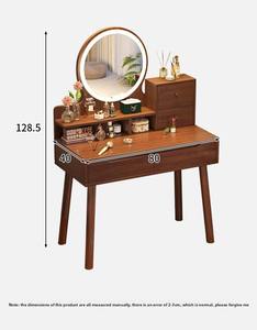 Petite armoire de maquillage en bois pour chambre à coucher ou <span class=keywords><strong>maison</strong></span> de location Table à ongles polyvalente pour intérieur et extérieur Coiffeuse pour centre commercial - Product Image 3